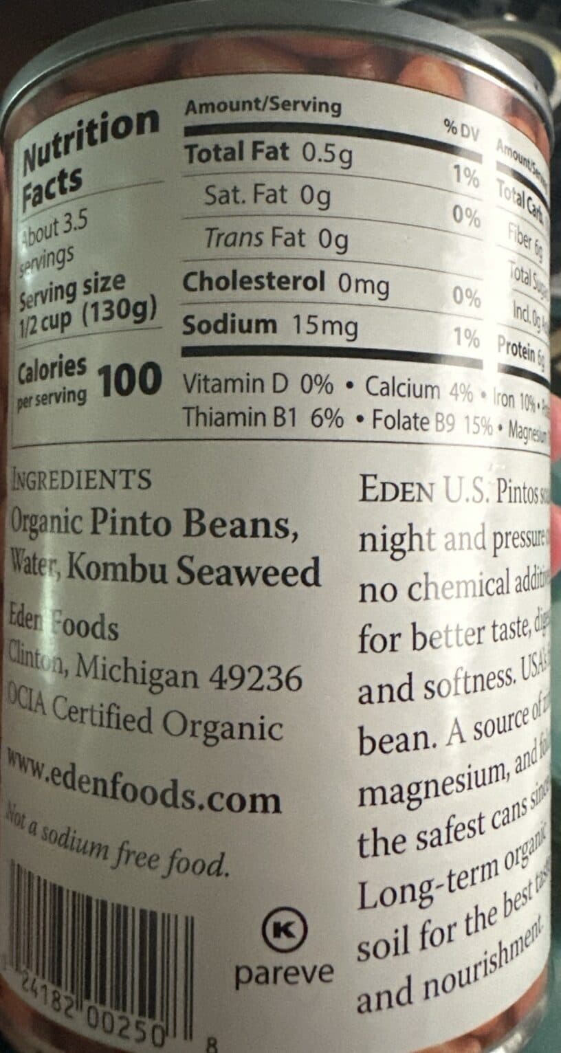 Eden Organic Pinto Beans packshot