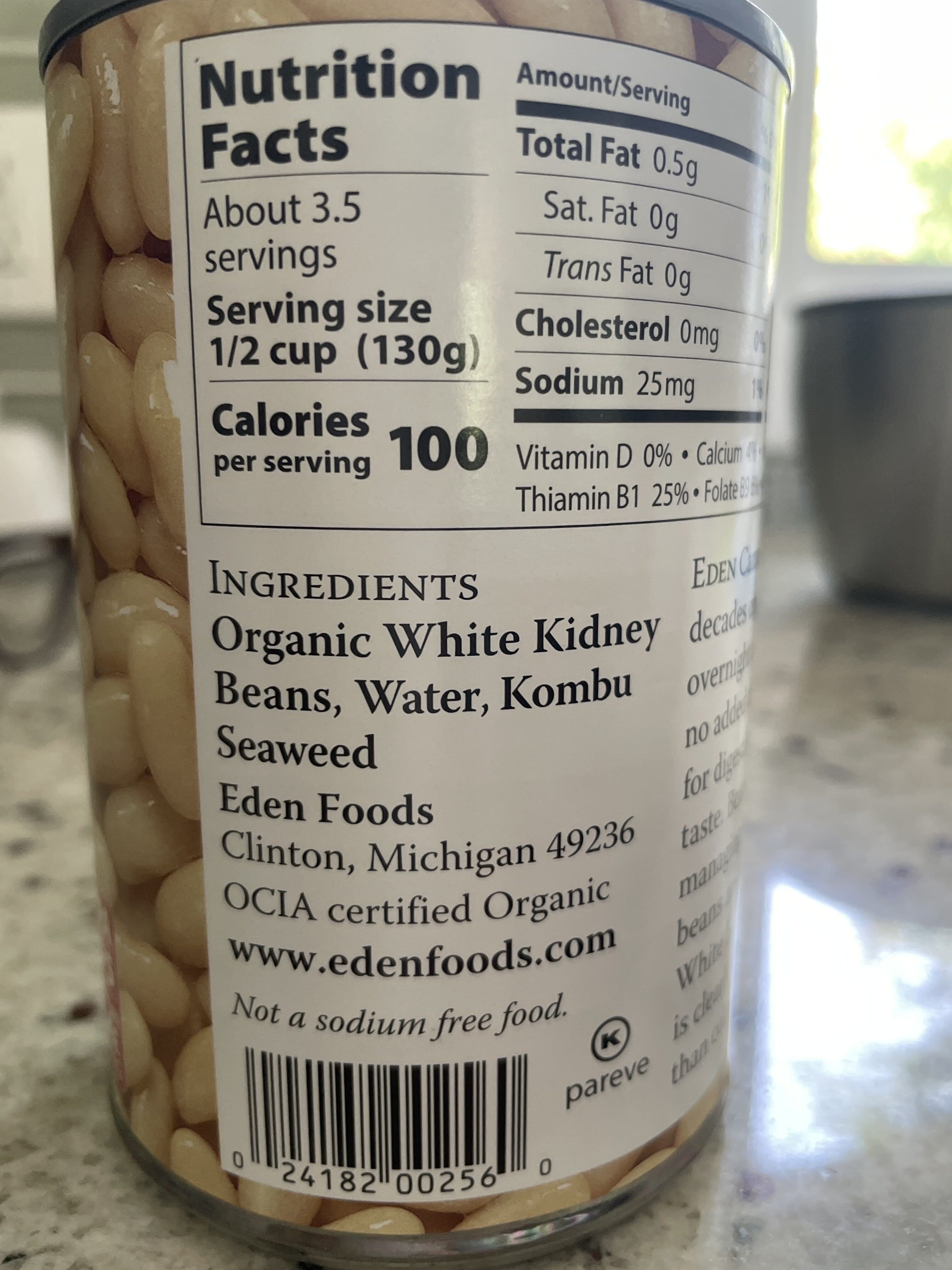 Eden Organic Canebellini White Kidney Beans packshot