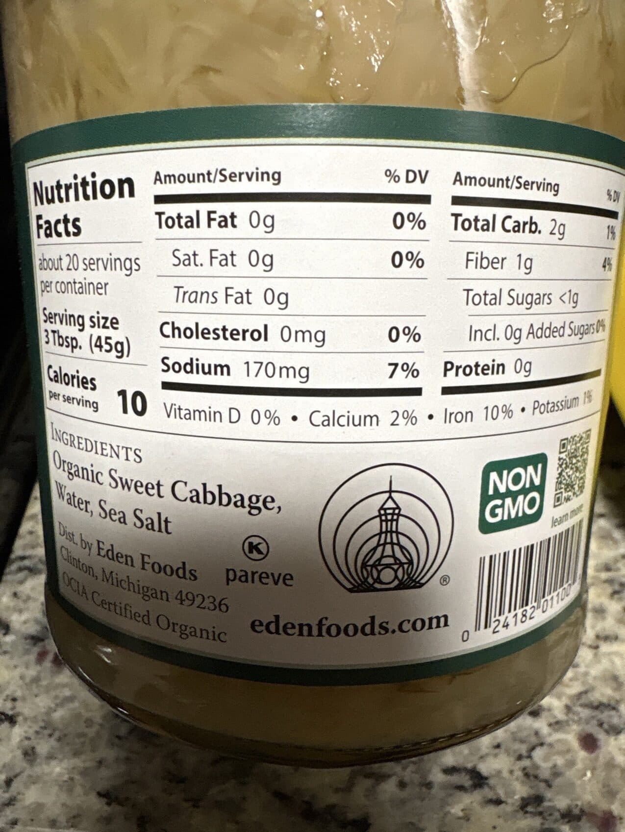 Eden Foods Inc. Sauerkraut packshot