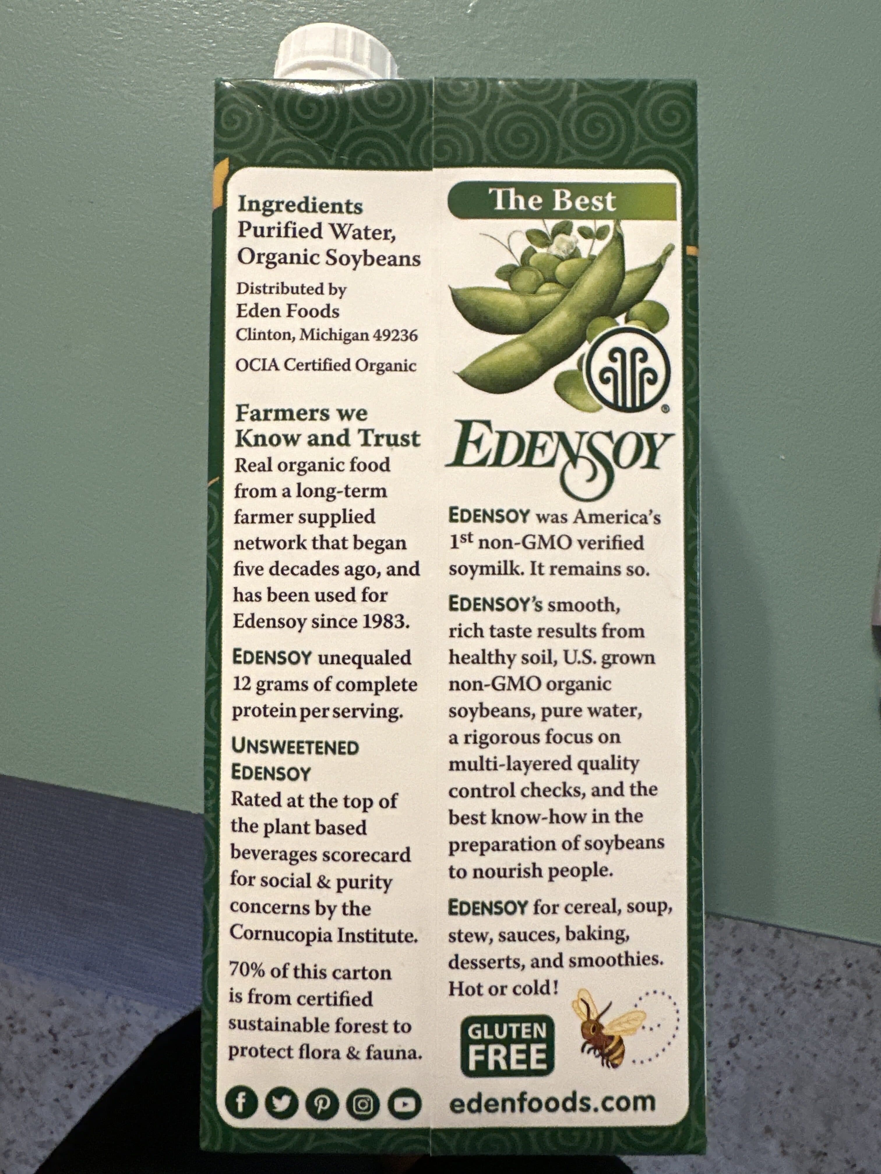 Eden Organic Soymilk packshot