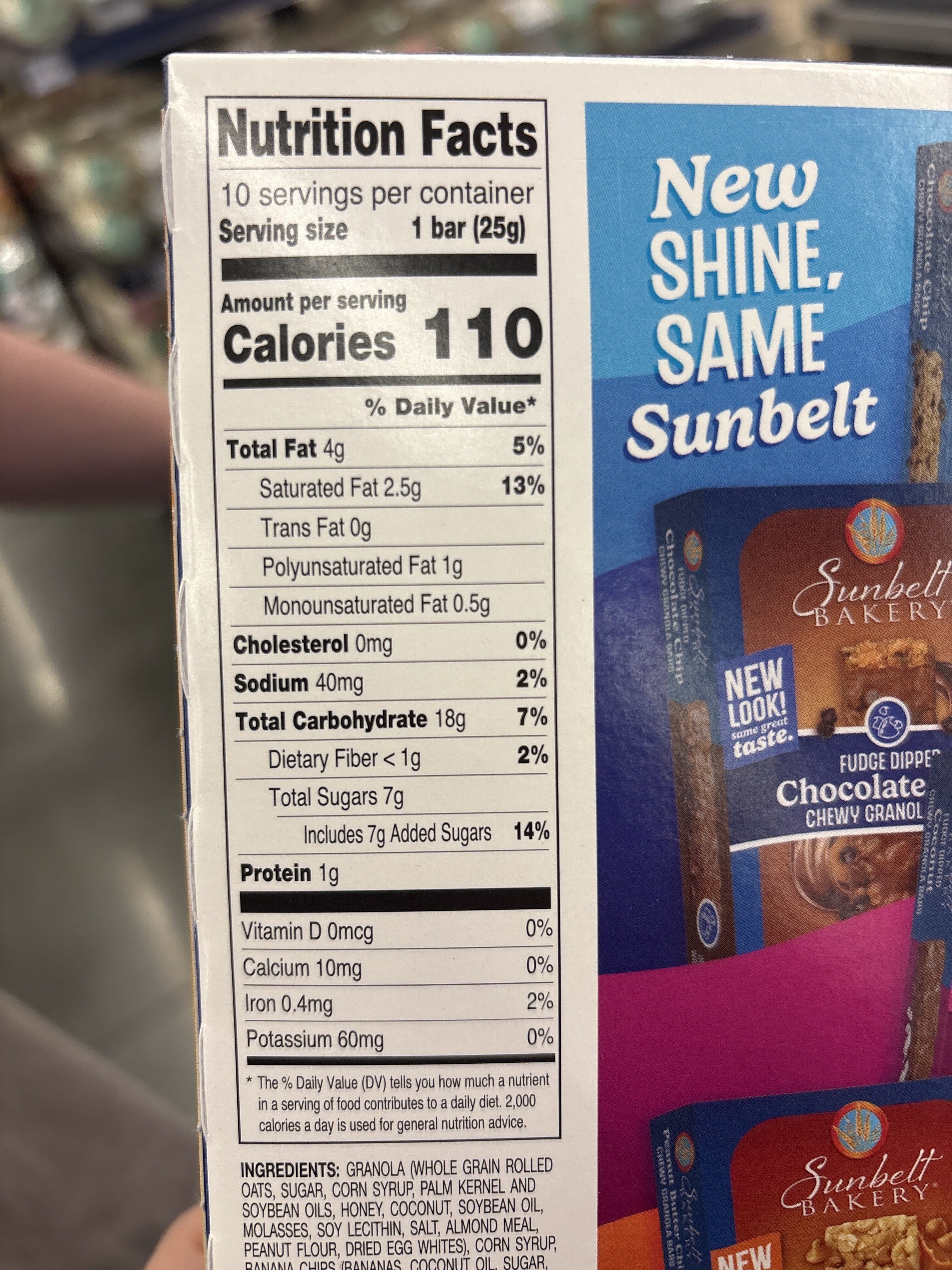 Sunbelt Bakery Banana oat chewy granola bars packshot
