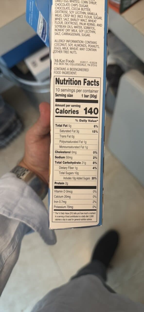 Sunbelt Bakery CHOCOLATE CHIP 10 CHEWY GRANOLA BARS packshot