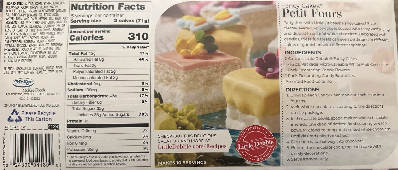 Little Debbie Fancy cakes packshot