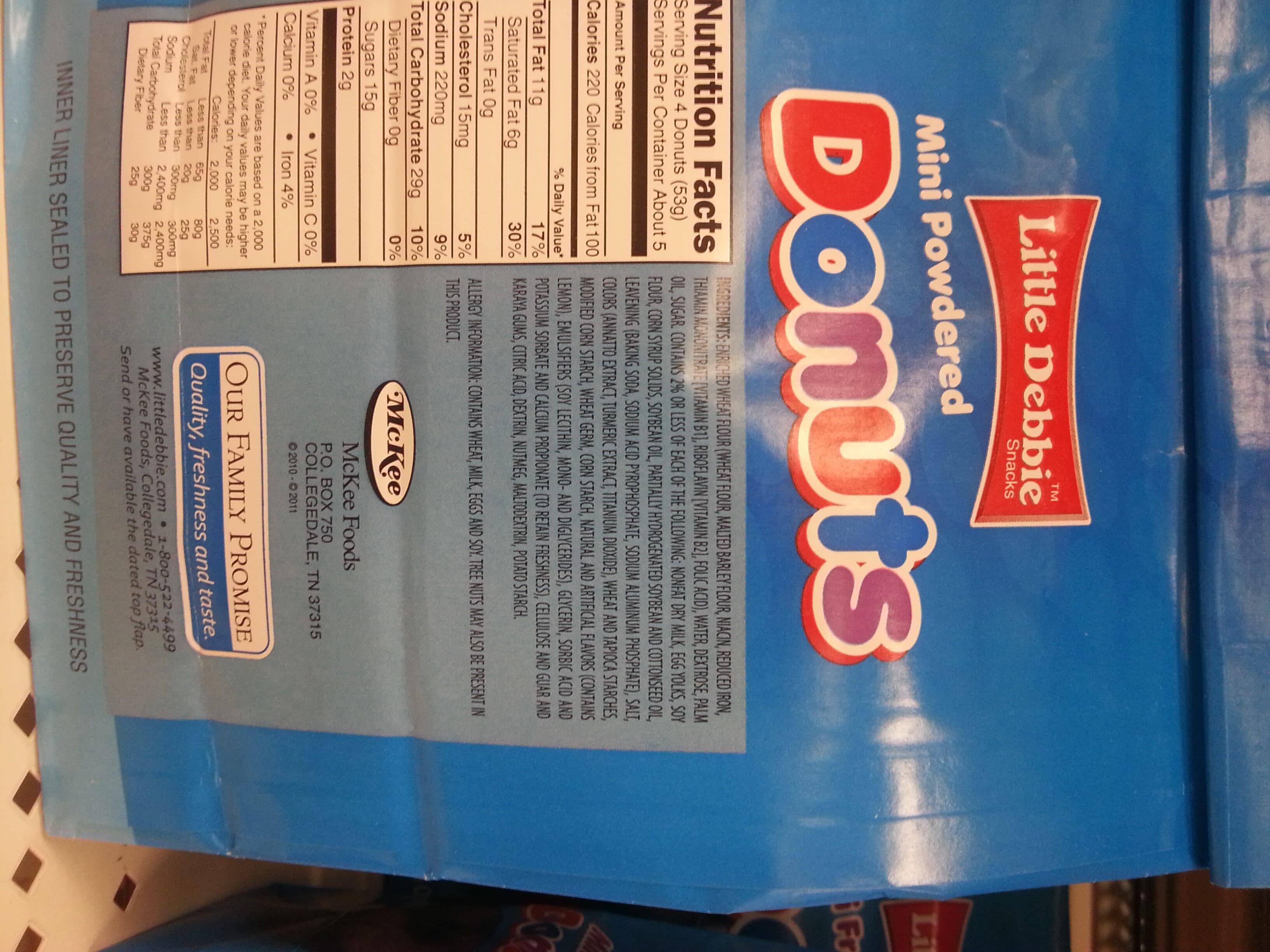 Little Debbie Mini powdered donuts packshot