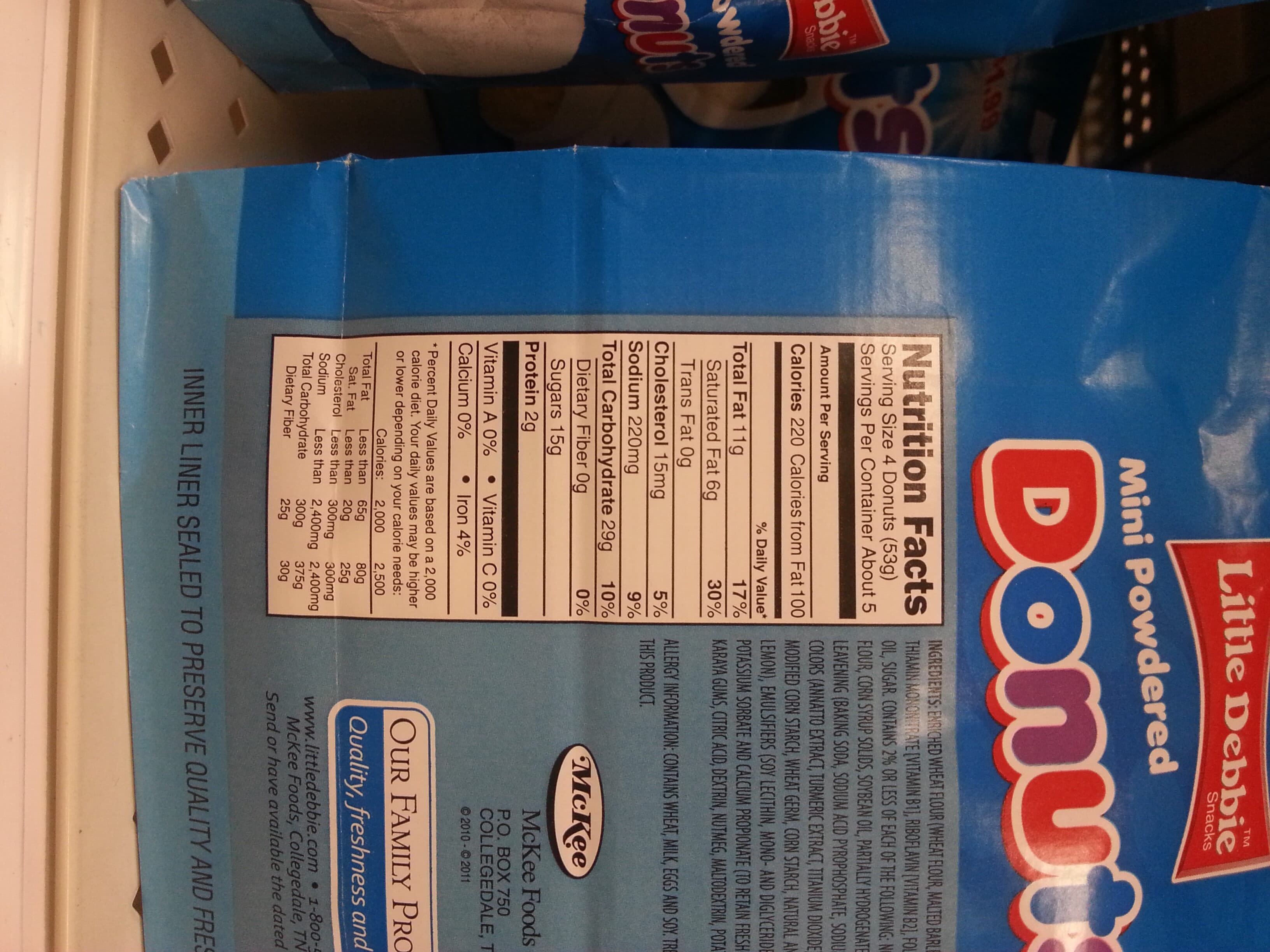 Little Debbie Mini powdered donuts packshot
