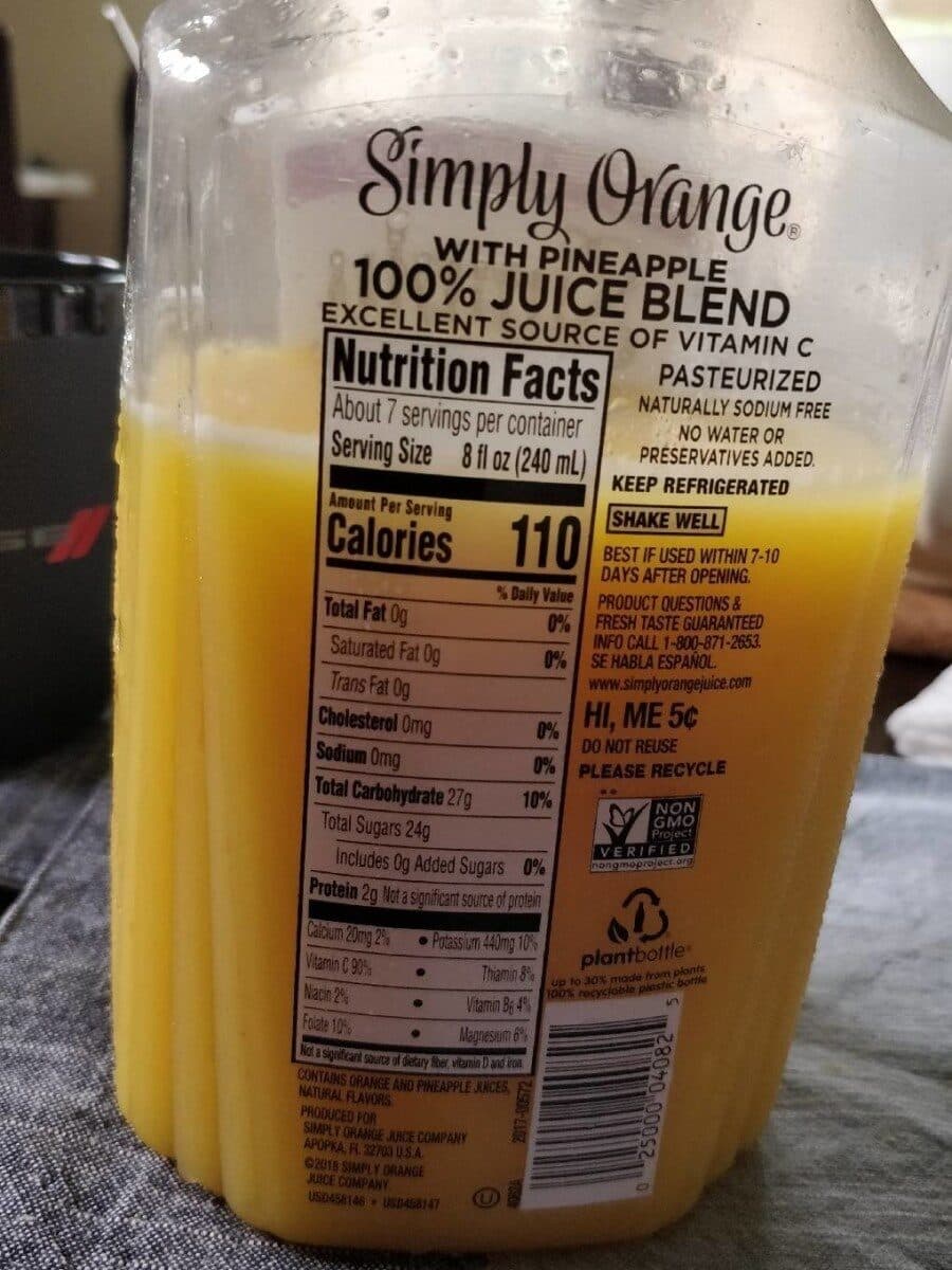 Simply Beverages Simply Orange With Pineapple packshot
