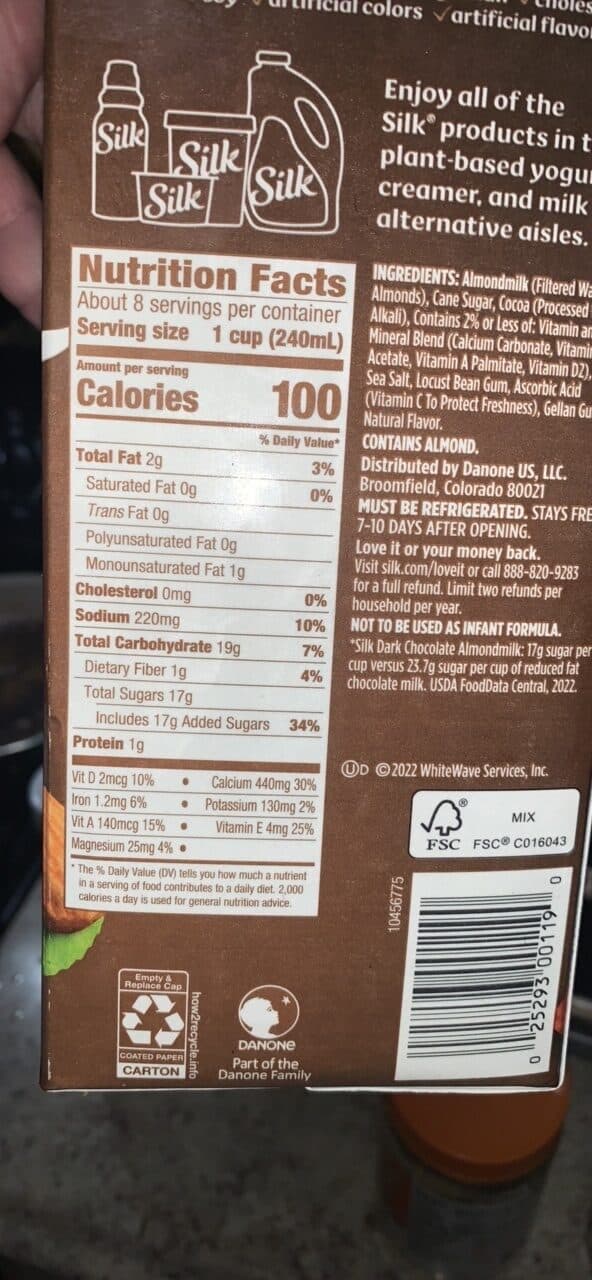 Silk Almond Milk Dark Chocolate packshot