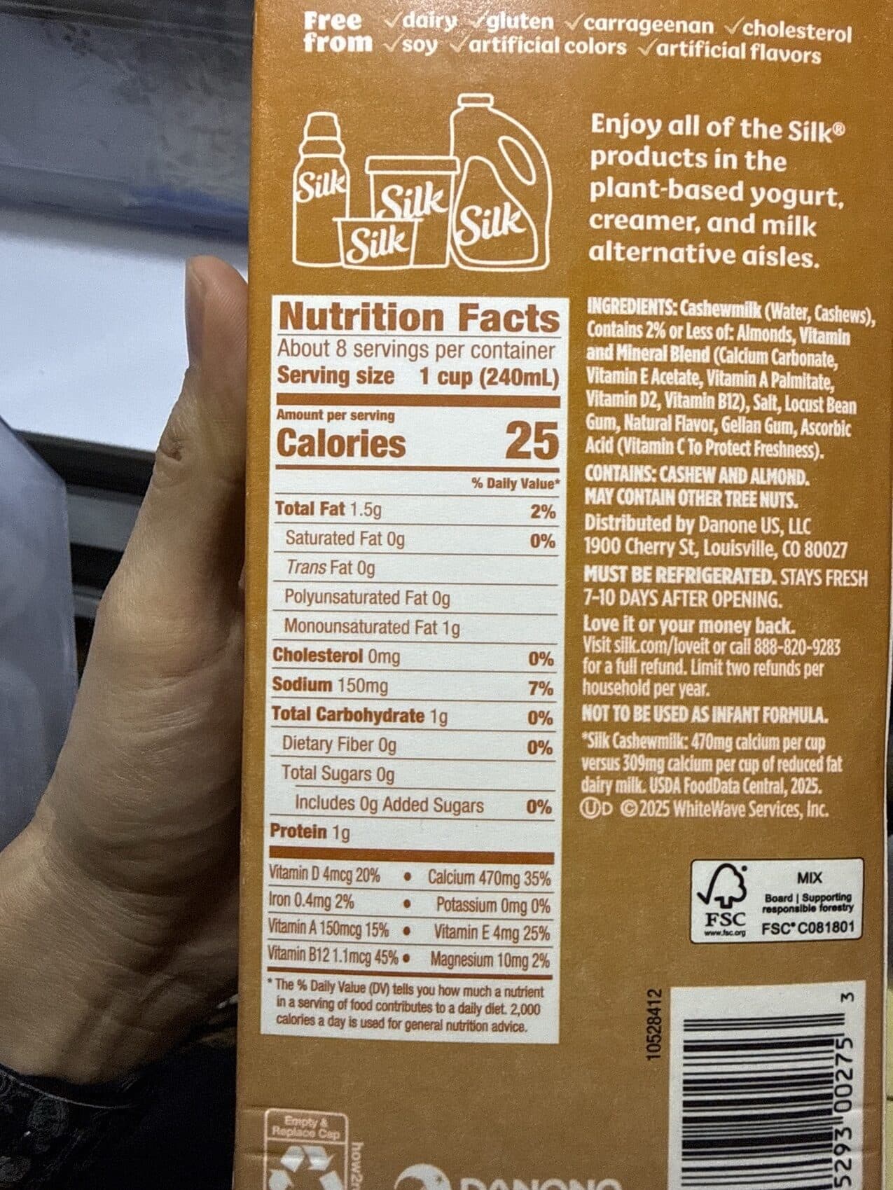 Silk Cashew Milk packshot