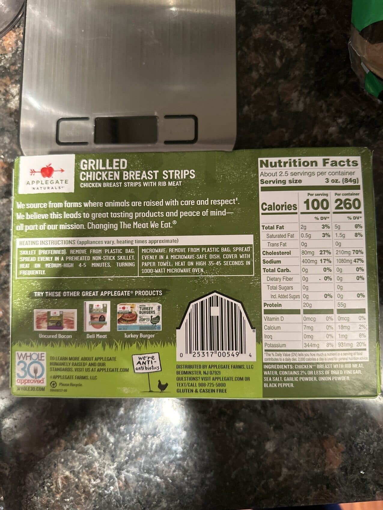 Applegate Naturals Grilled Chicken Breast Strips packshot