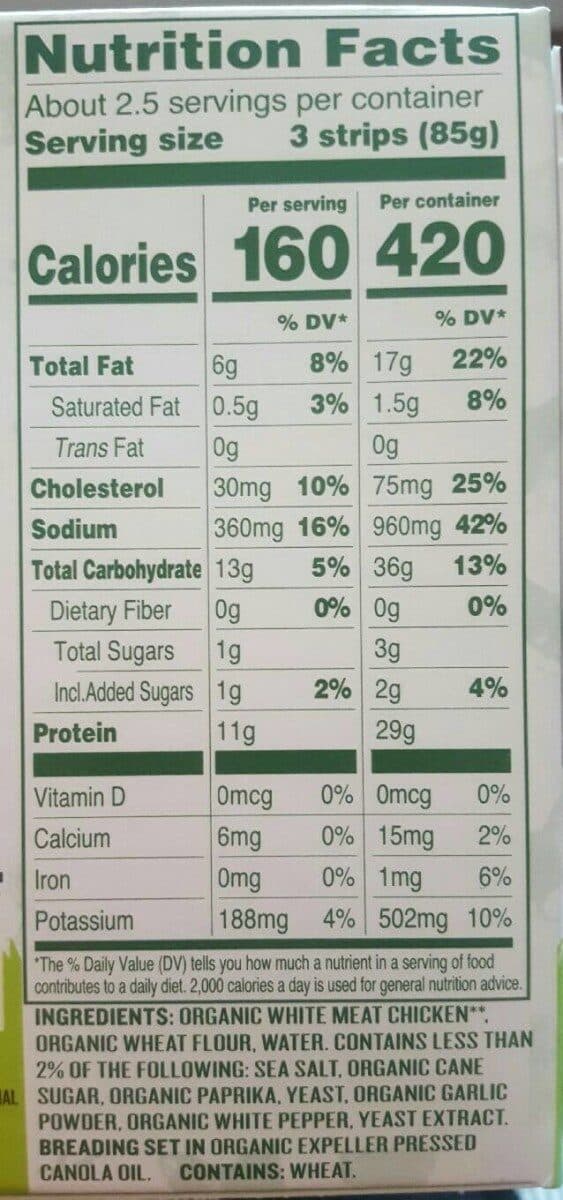 Applegate Organics Organic Chicken Strips packshot