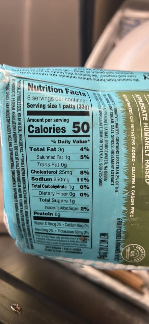 Applegate Savory Turkey Breakfast Sausage Patties packshot