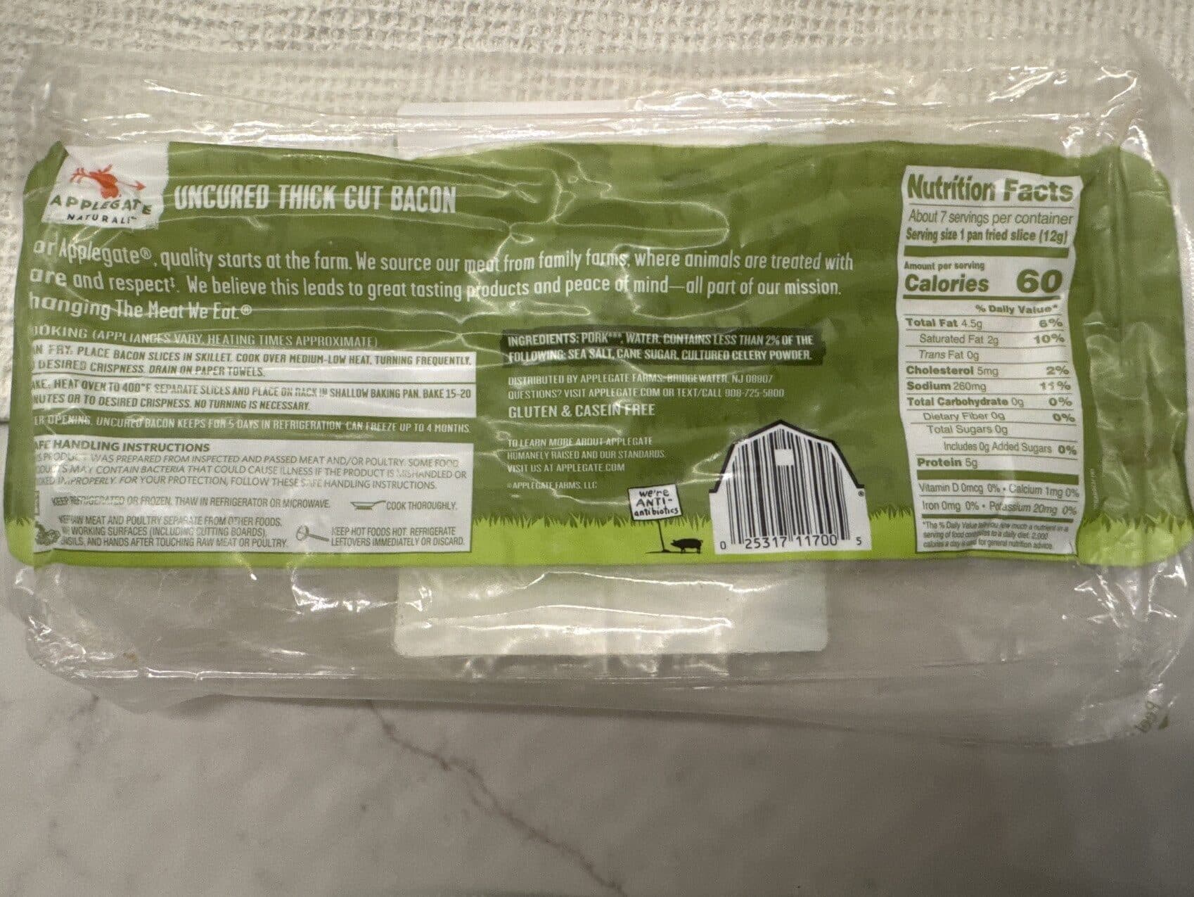 Applegate Naturals Uncured Thick Cut Bacon packshot
