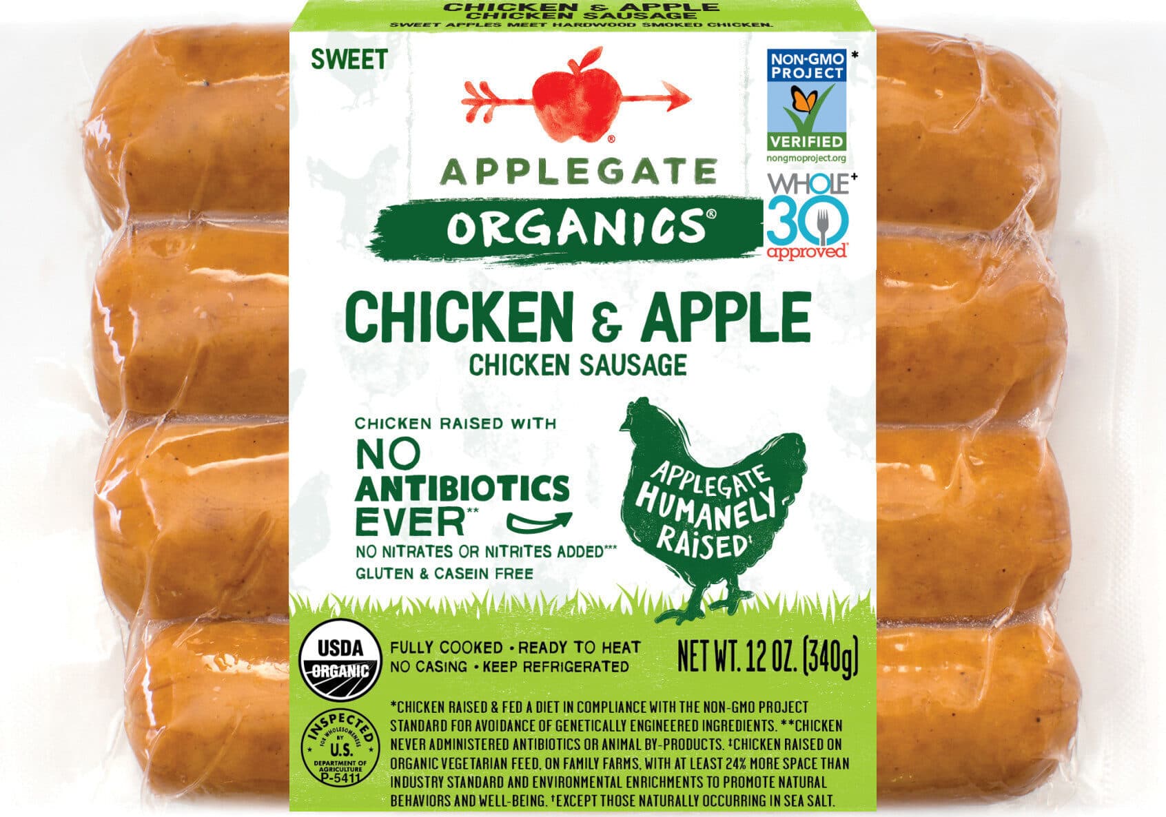 Applegate Organic Wild Mushroom Chicken Sausage packshot