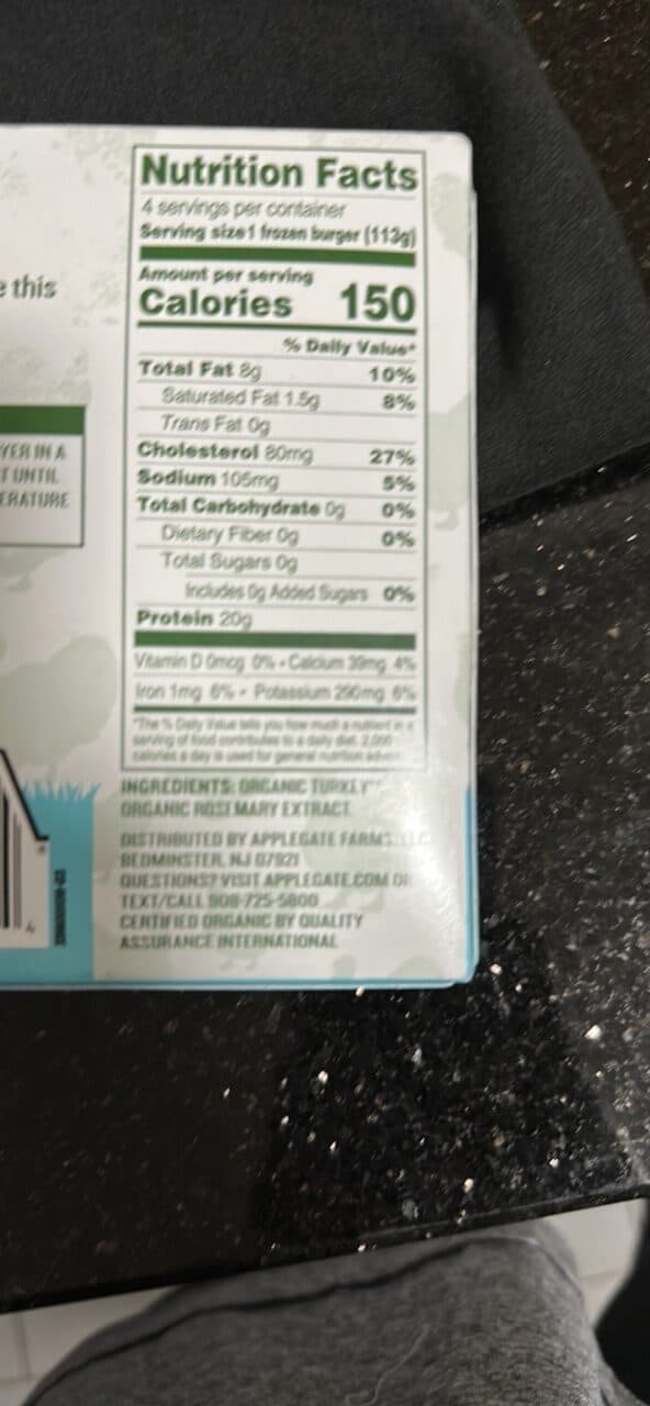 Applegate Organics Organic Turkey Burgers packshot