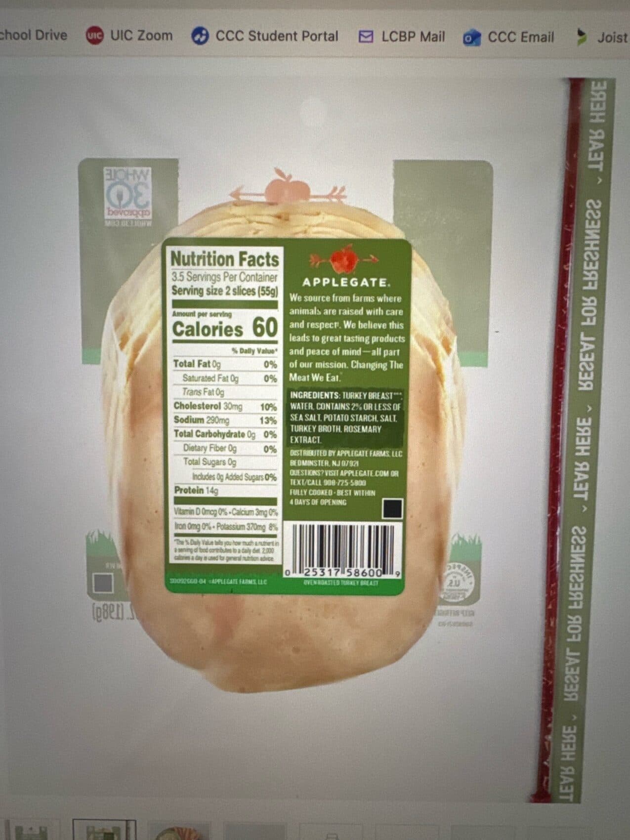 APPLEGATE NATURALS OVEN ROASTED TURKEY BREAST packshot