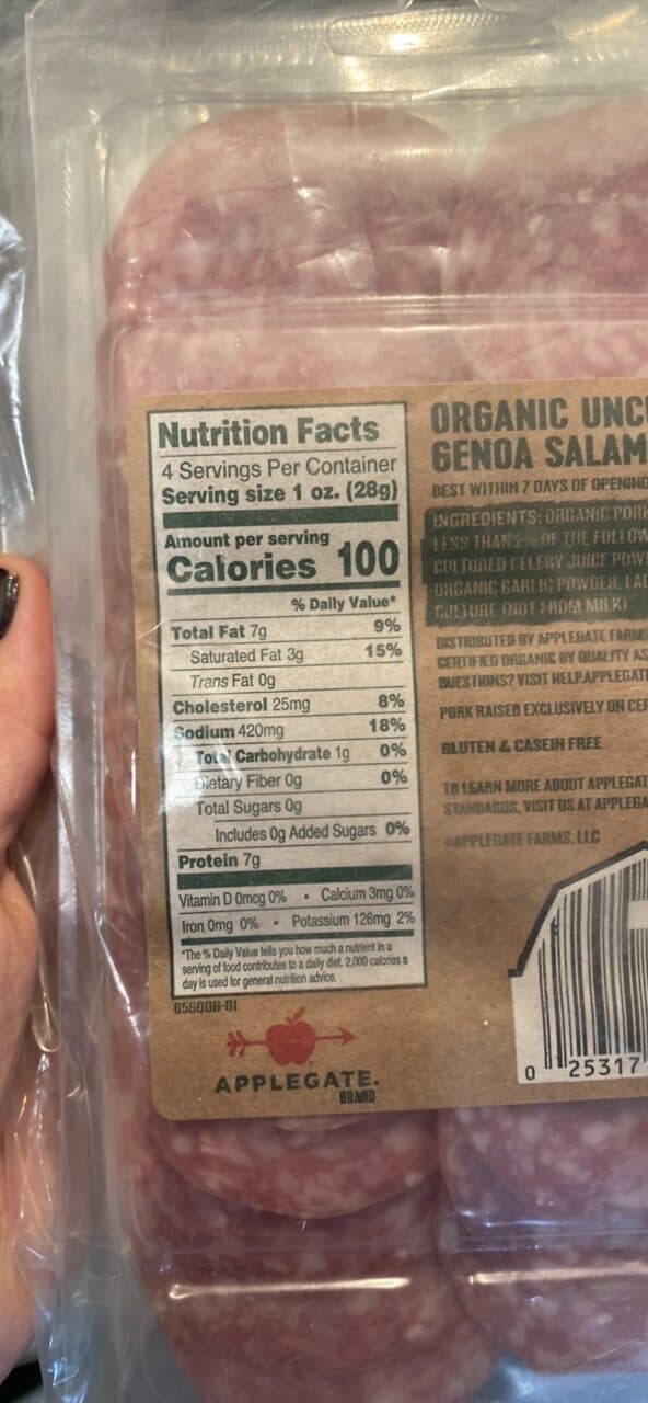 Applegate Organics Uncured Genoa Salami packshot