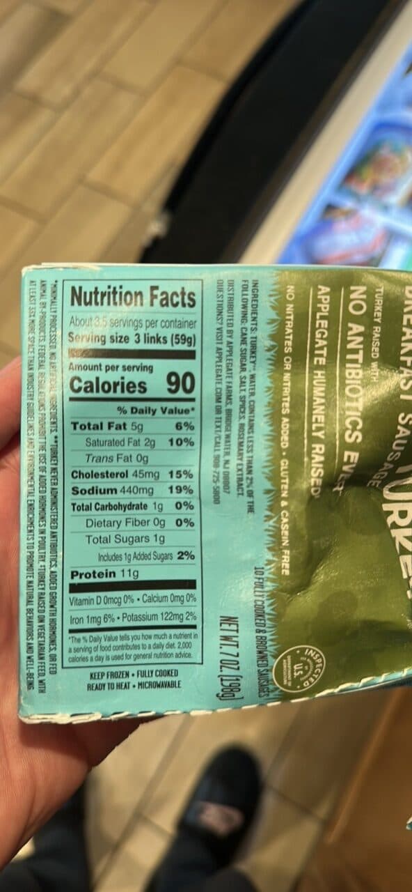 Applegate Naturals Savory Turkey Breakfast Sausage packshot