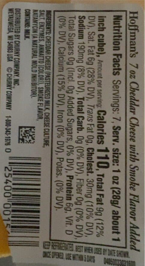 Hoffman's Hickory Cheddar Cheese packshot