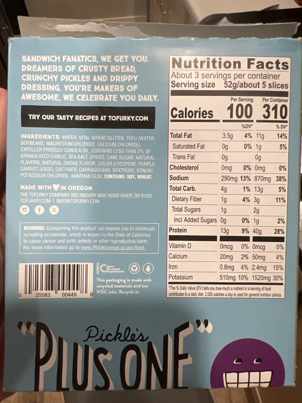 Tofurky Smoked Ham Deli Slices packshot