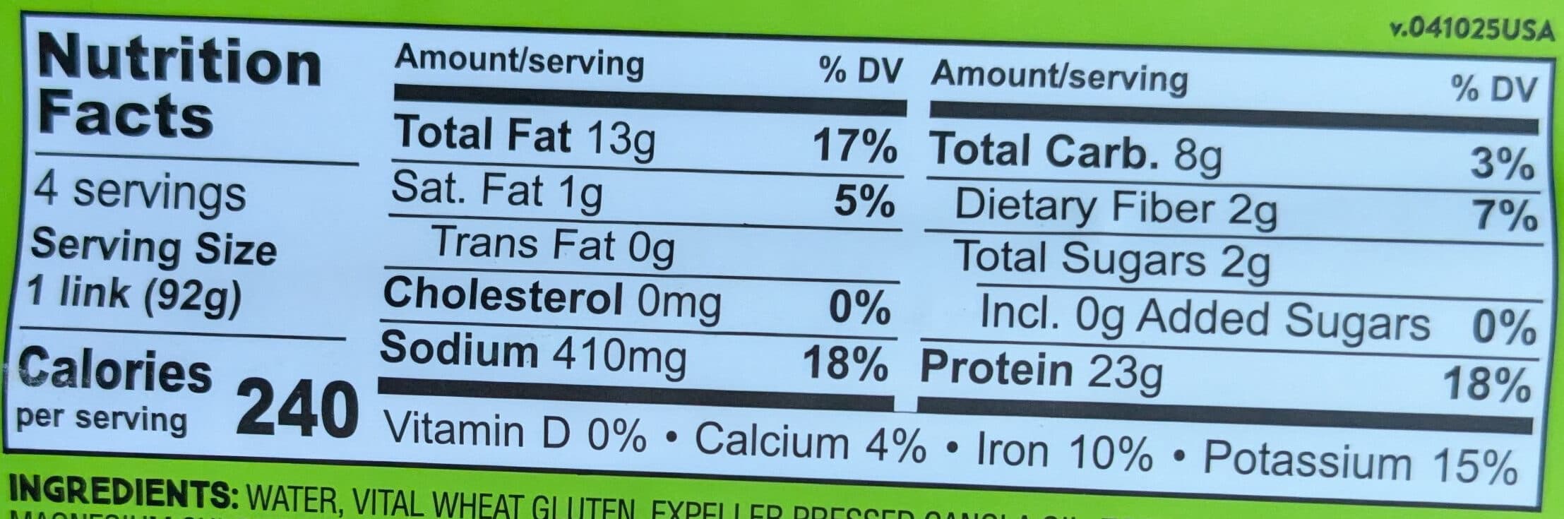 Tofurky Plant-Based Sausage Italian packshot