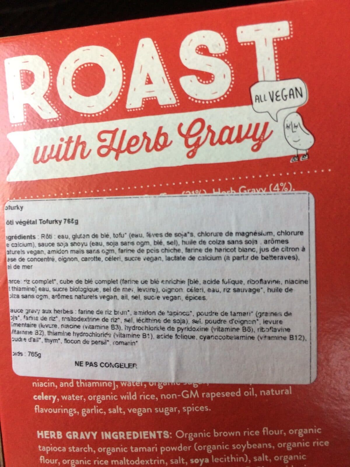 Tofurky Roast With Herb Gravy packshot