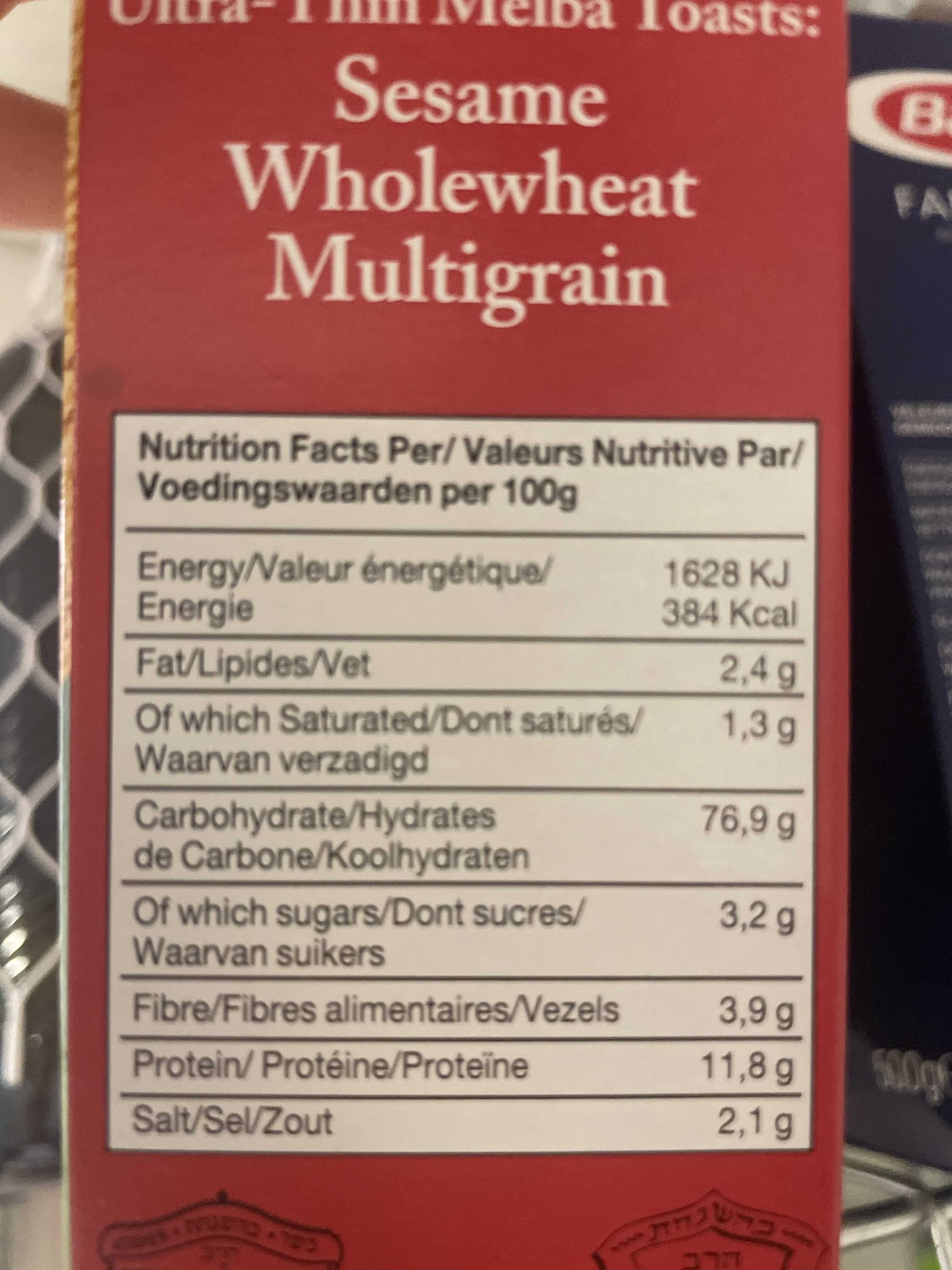 Paskesz Melba Toast Original packshot