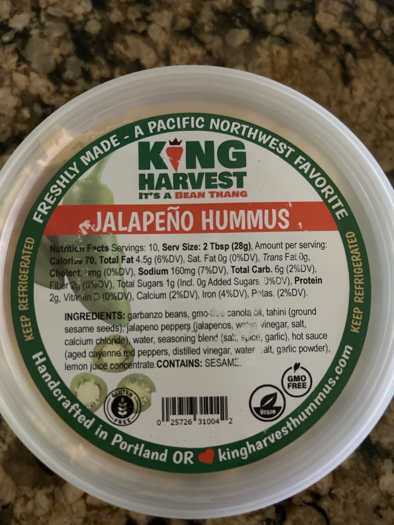 King Harvest Hummus packshot