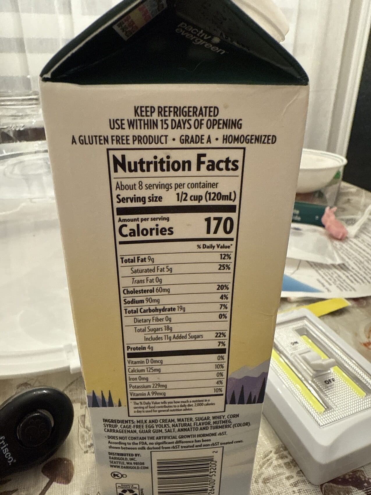 Darigold Egg Nog packshot