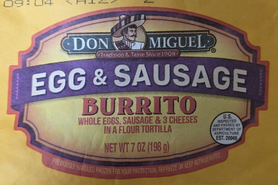 Don Miguel Egg & Sausage Burrito packshot