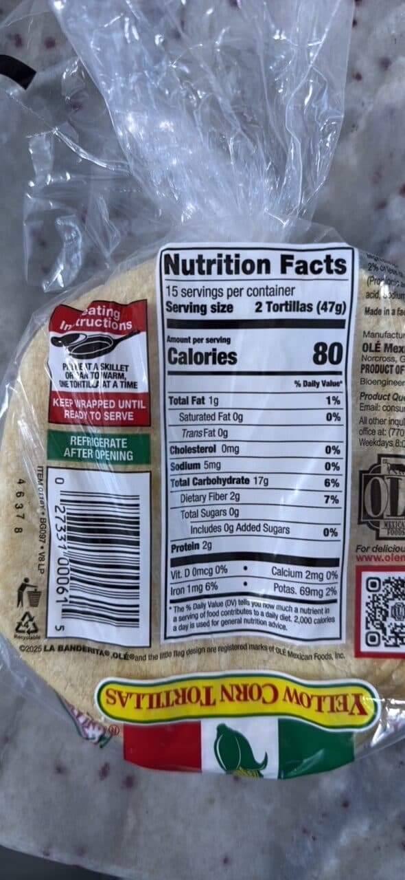 OLE Yellow Corn Tortillas packshot