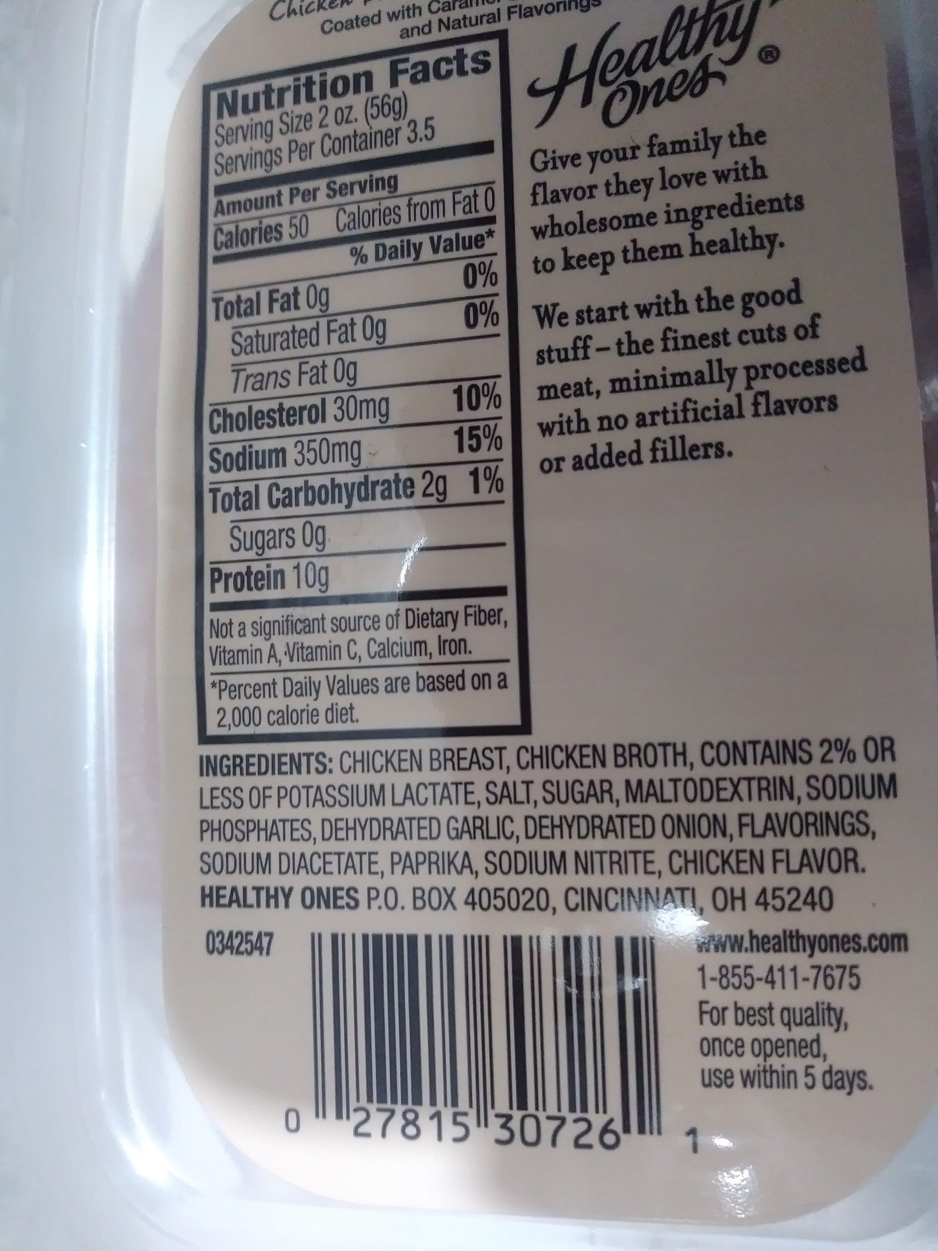 Healthy Ones Deli thin-sliced rotisserie style chicken breast packshot