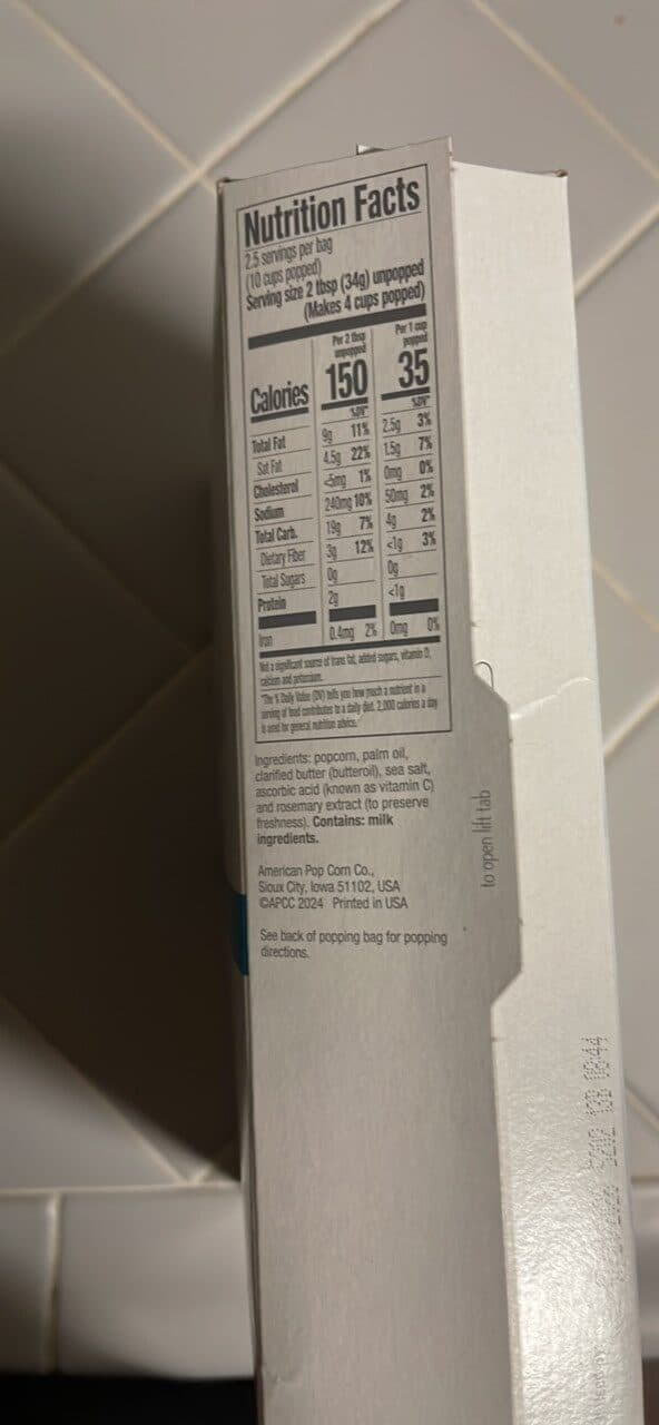 Jolly Time Simply Popped butter packshot