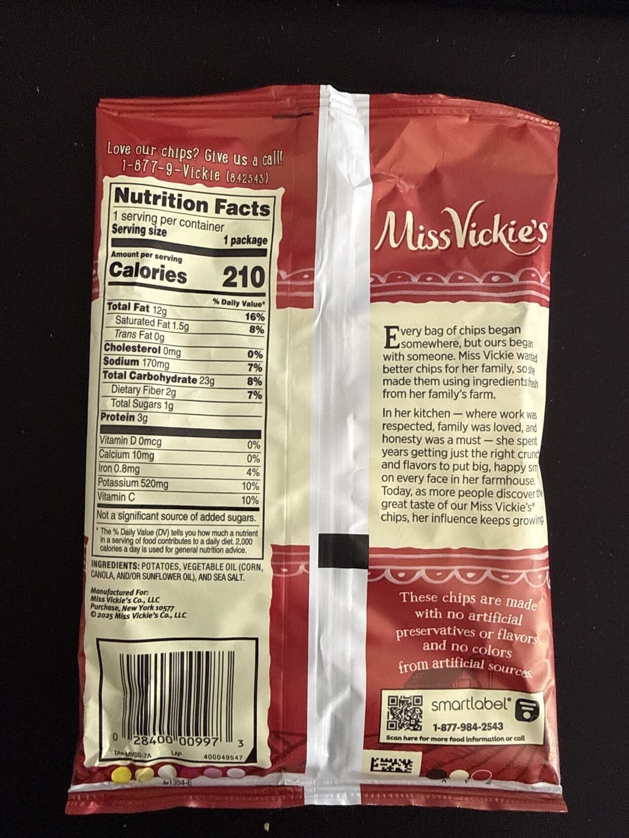 Miss Vickie's Miss Vickie's Sea Salt Original Kettle Cooked Potato Chips packshot