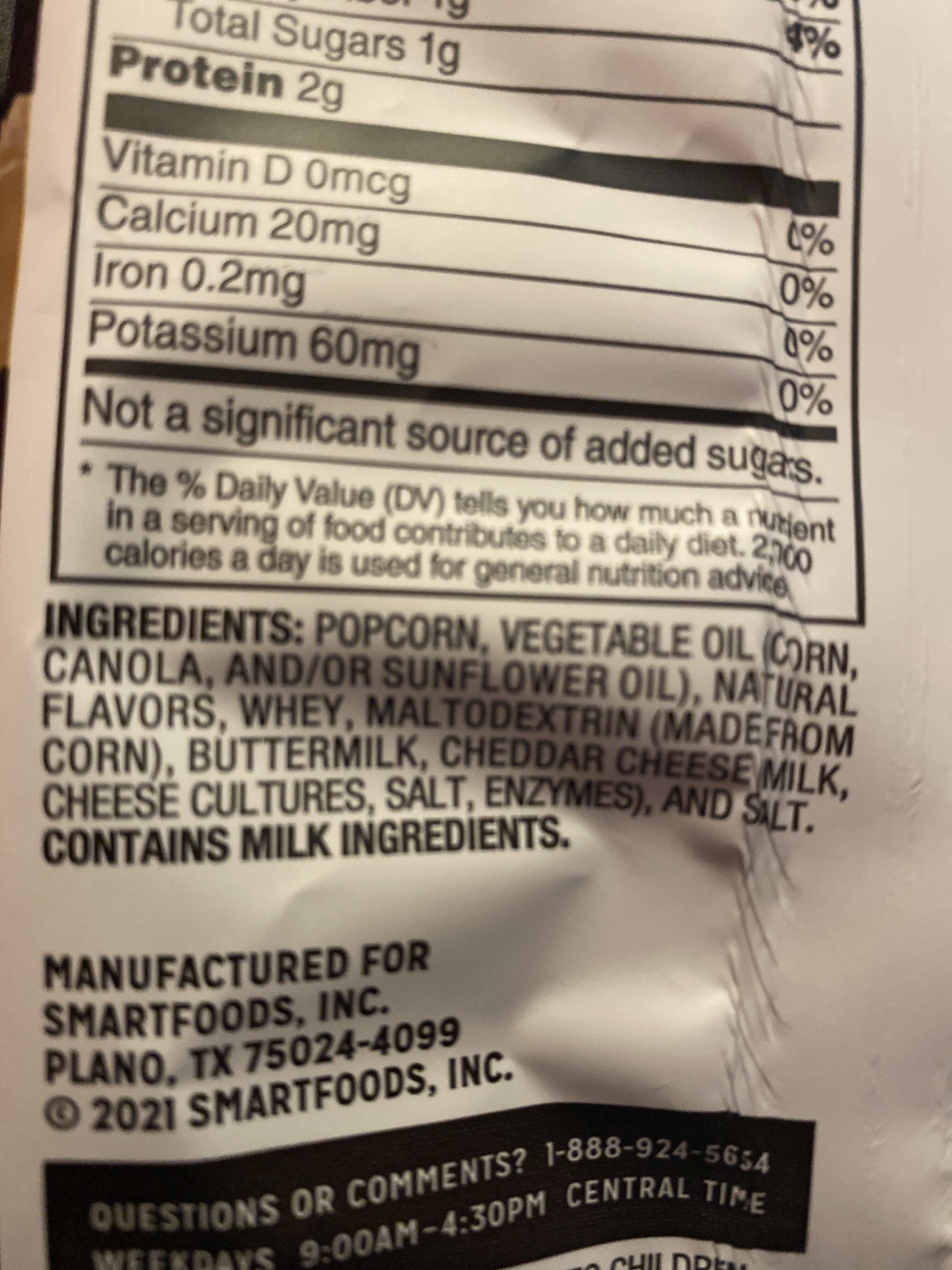 Smartfood White Cheddar Flavored Popcorn packshot