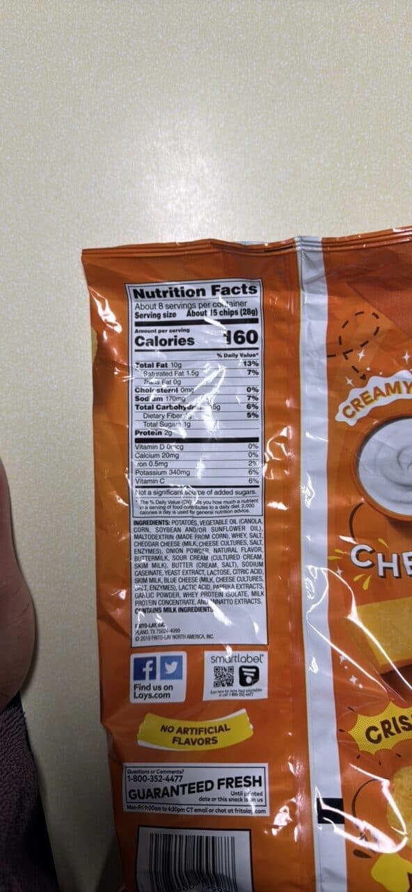 Lay's Cheddar & sour cream Potato chips packshot
