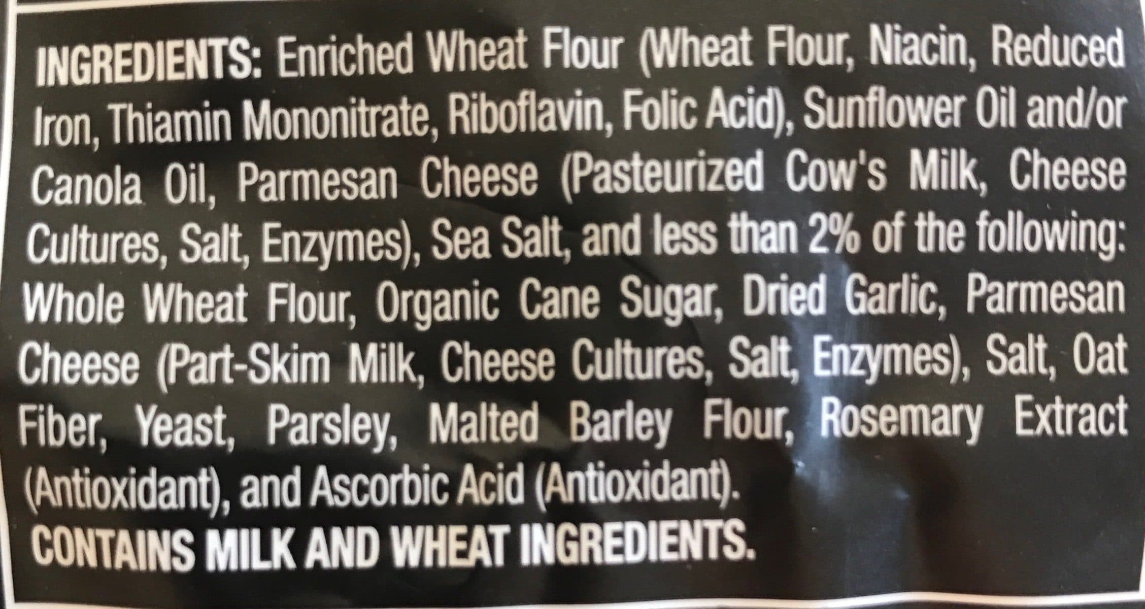 Stacy’s pita chips/parmesian, garlic packshot