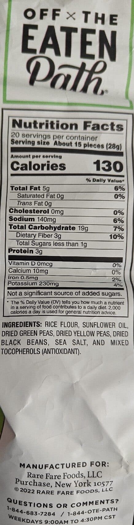 Off The Eaten Path Rice And Veggie Crisps packshot