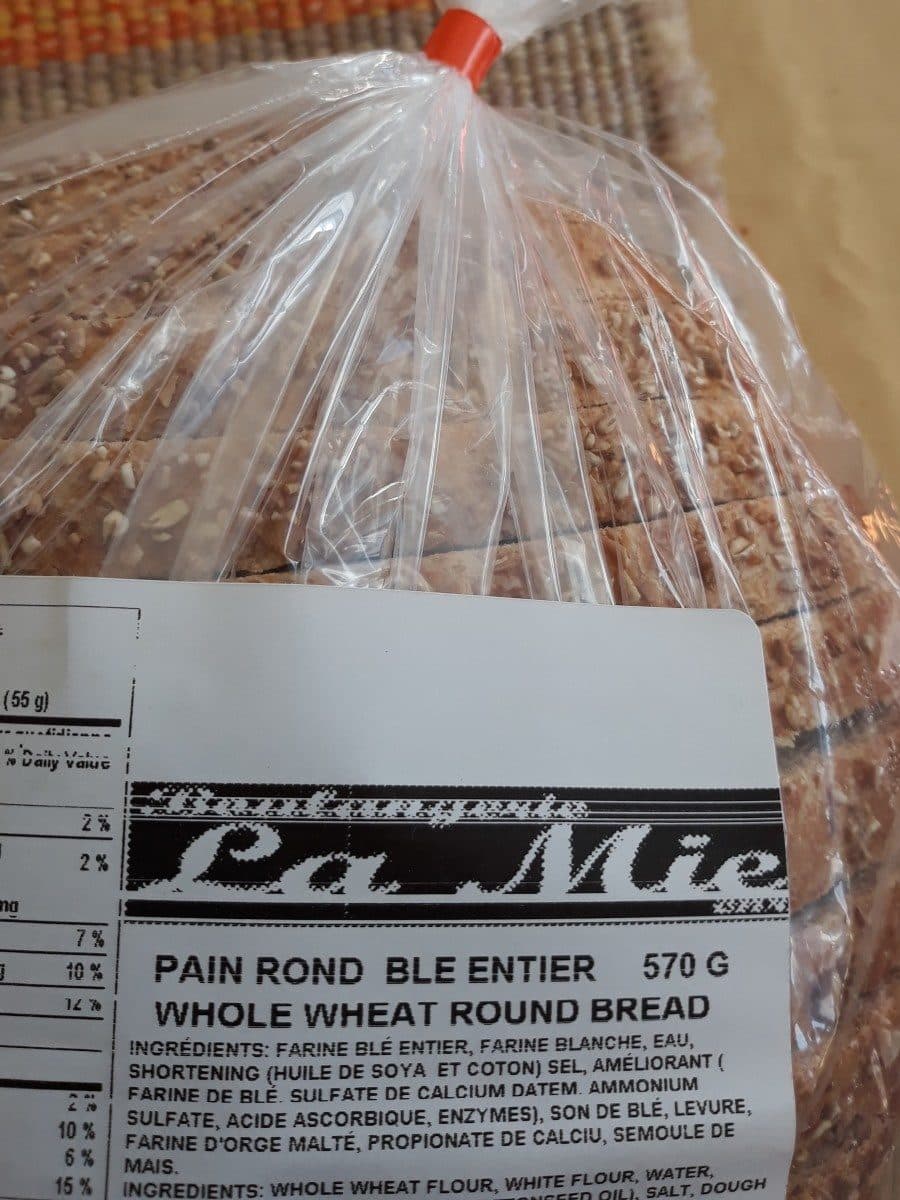 Open Food Facts Pain rond blé entier packshot
