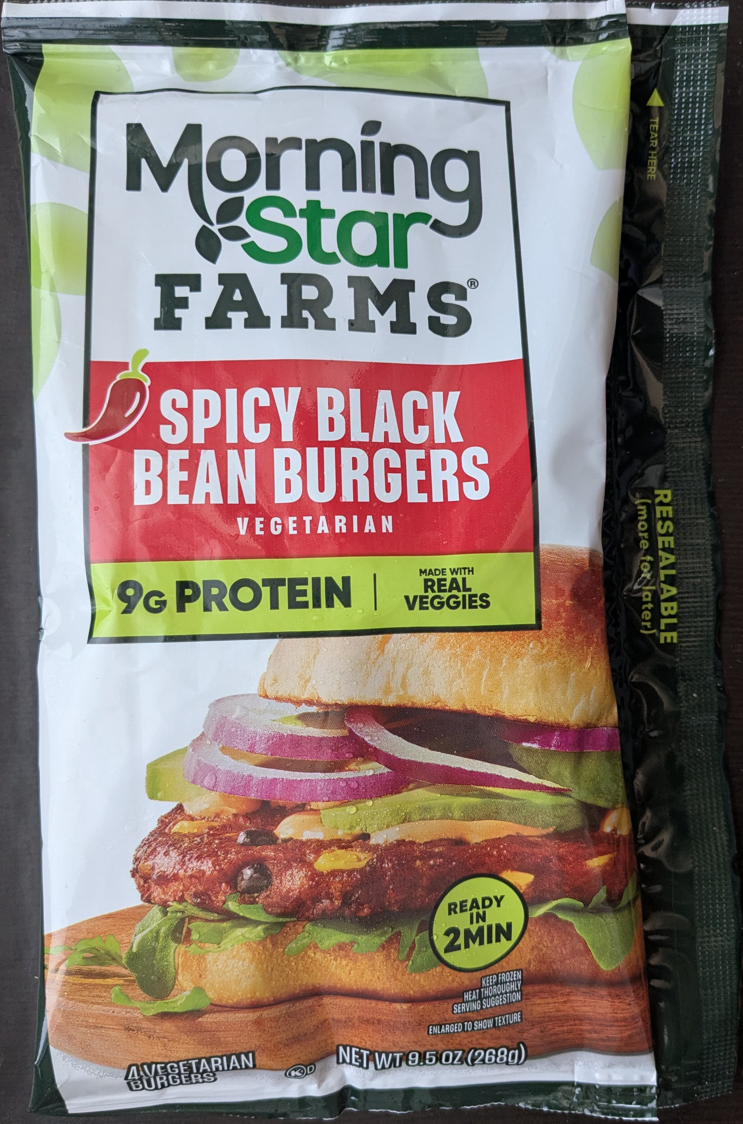 Morning Star Farms Spicy Black Bean Burgers packshot