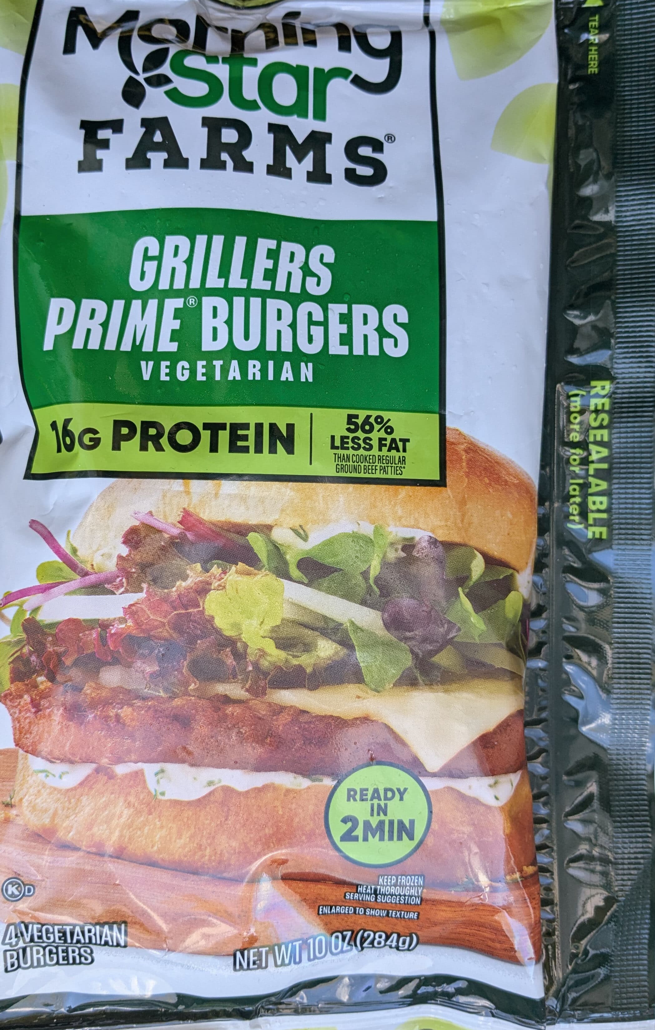 Morning Star Farms Grillers Prime Burgers packshot