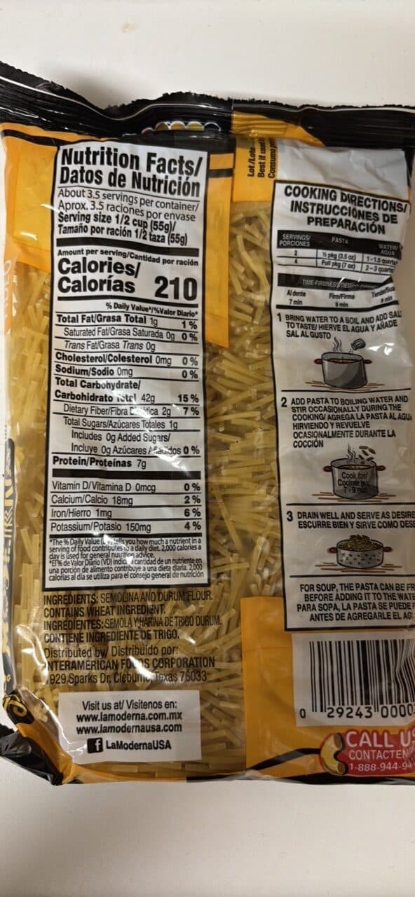 La Moderna Fideo packshot