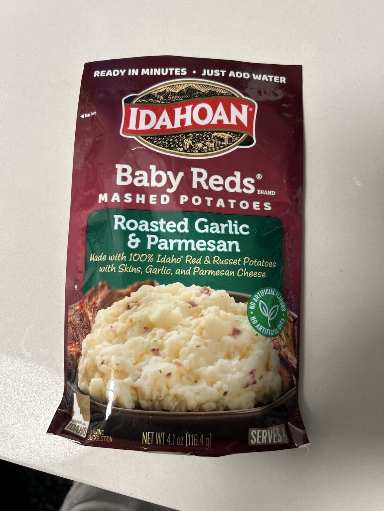 Idahoan Baby Reds Roasted Garlic & Parmesan Mashed Potatoes packshot