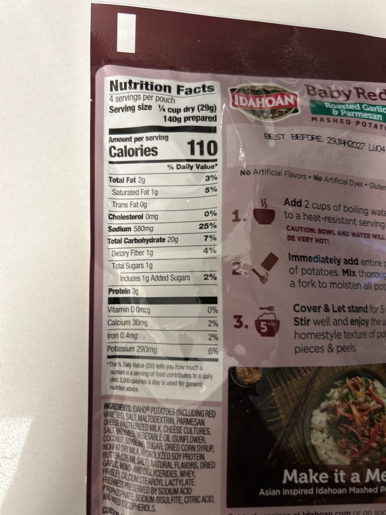 Idahoan Baby Reds Roasted Garlic & Parmesan Mashed Potatoes packshot
