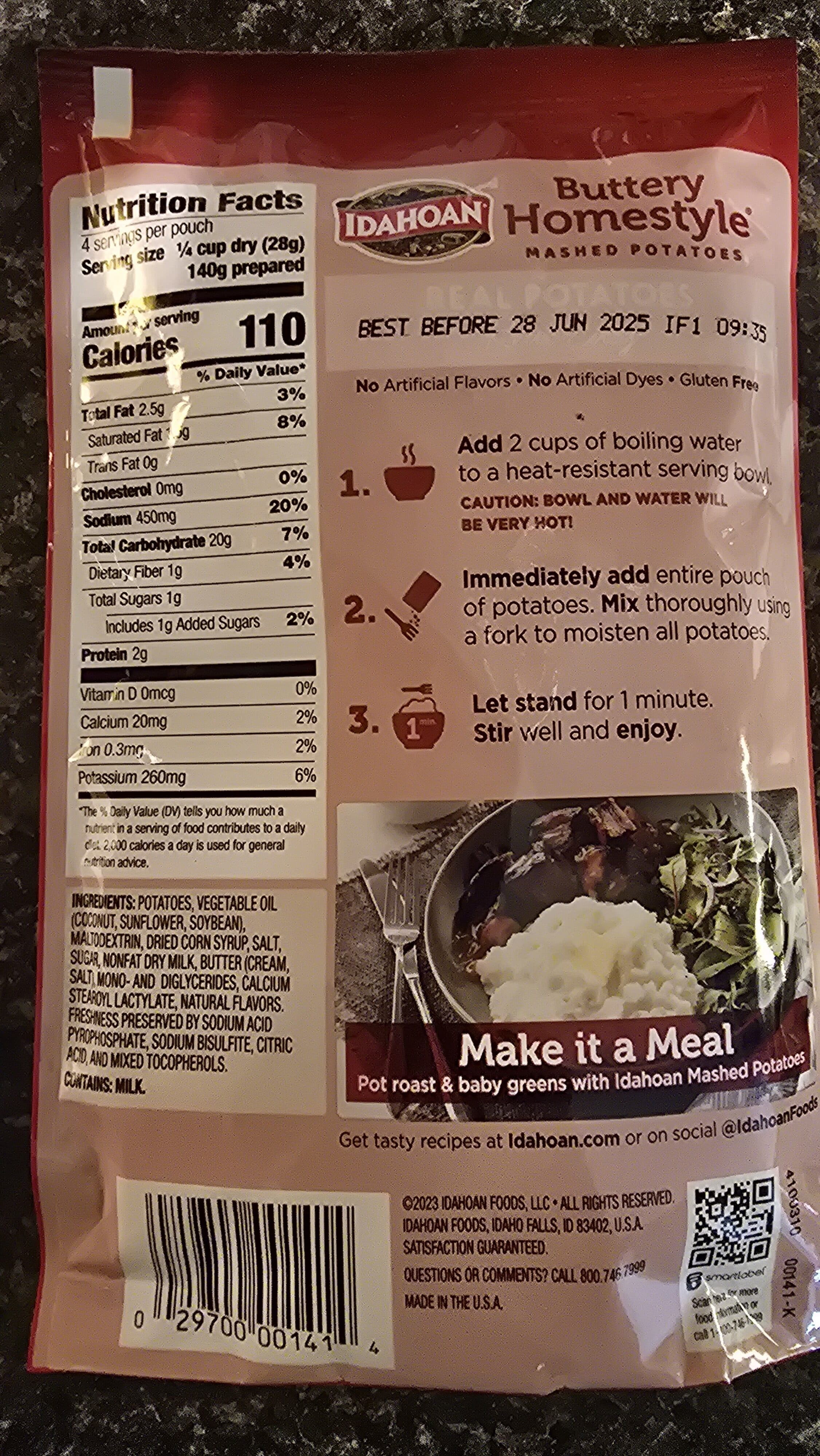 Idahoan Buttery Homestyle Mashed Potatoes packshot