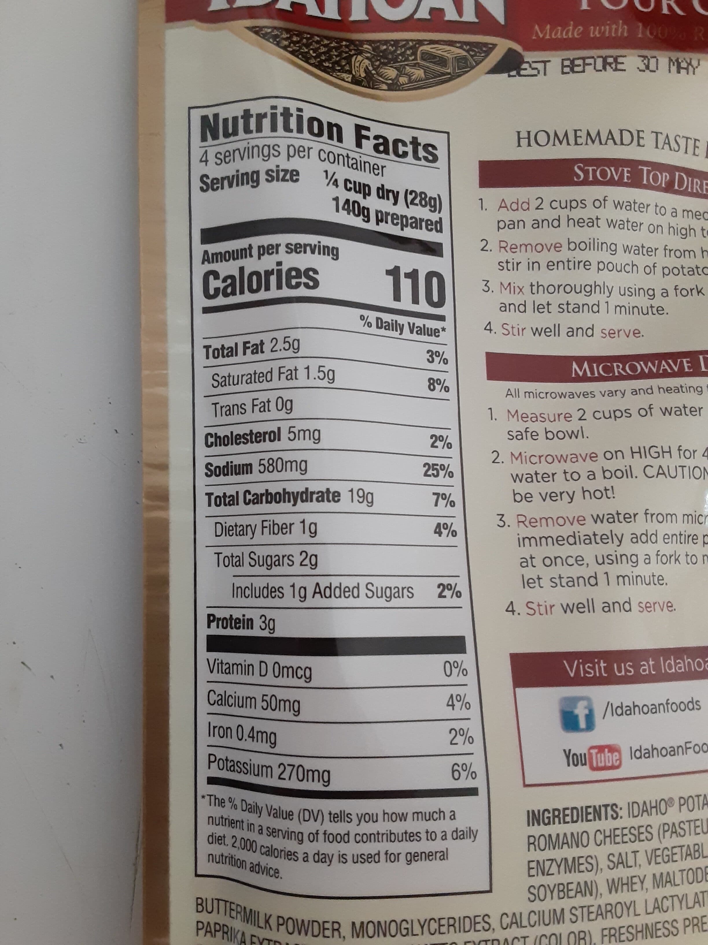 Idahoan Four Cheese Mashed Potatoes packshot