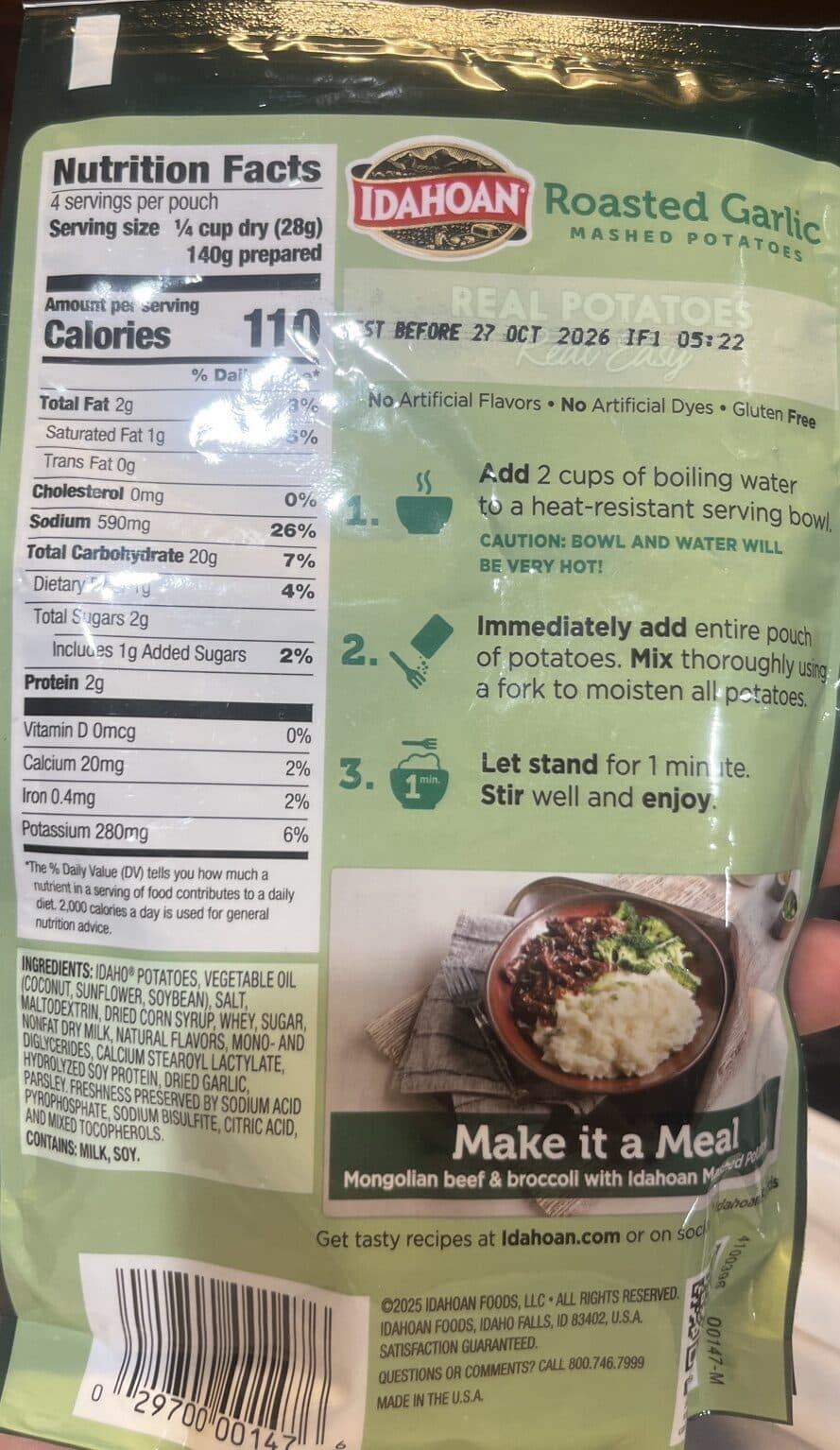 Idahoan ROASTED GARLIC MASHED POTATOES packshot