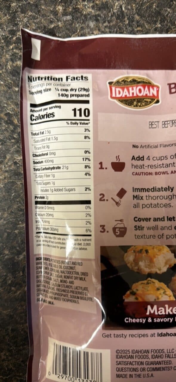 Idahoan Baby Reds Mashed Potatoes packshot