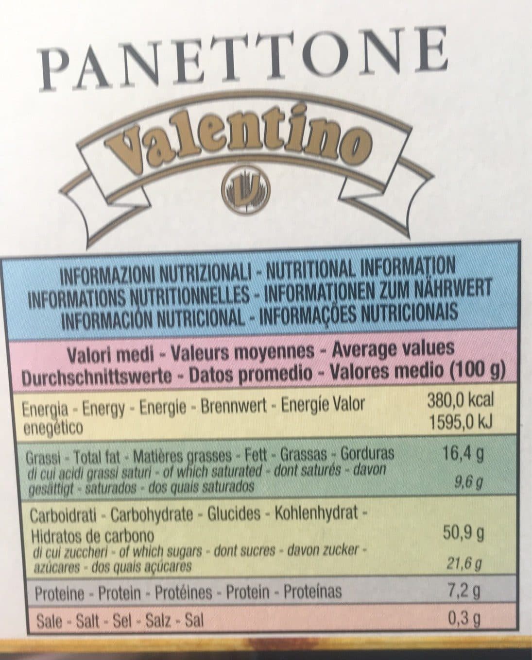Valentino Valentino Cake Italian Specialty, Panettone packshot