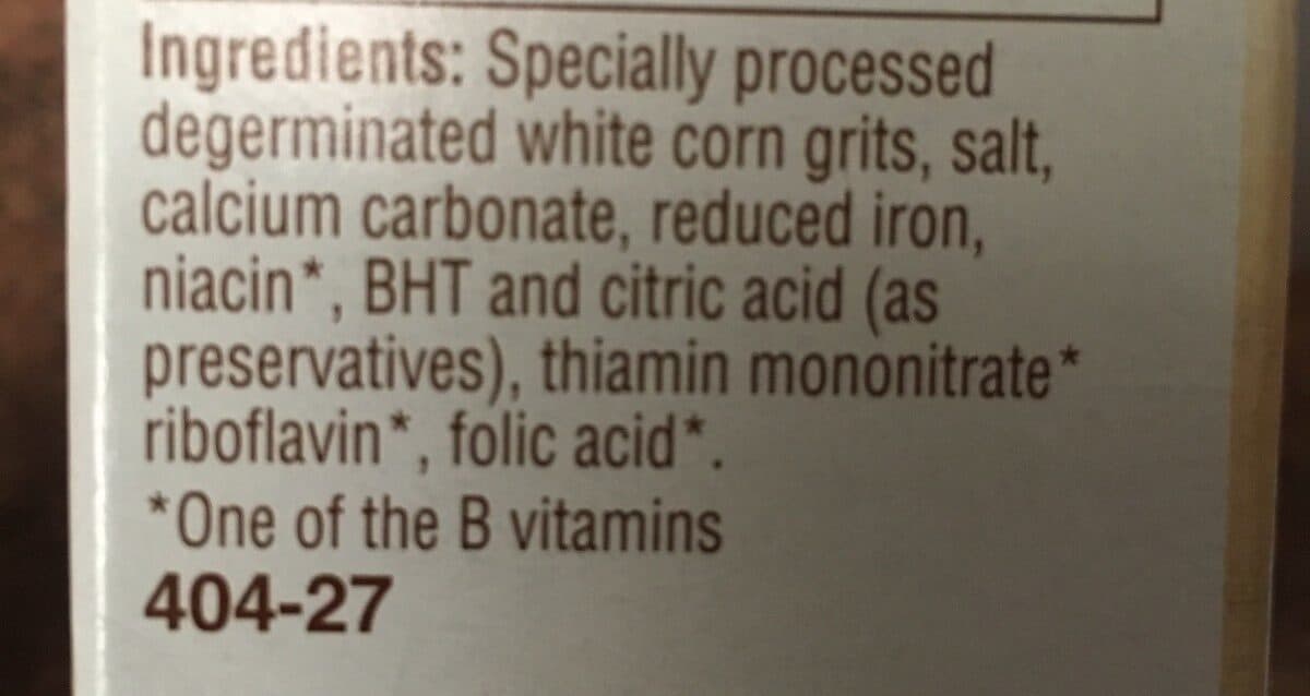 Quaker Original instant grits, original packshot