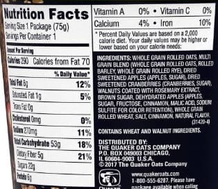 Quaker Real Medleys Apple Walnut packshot